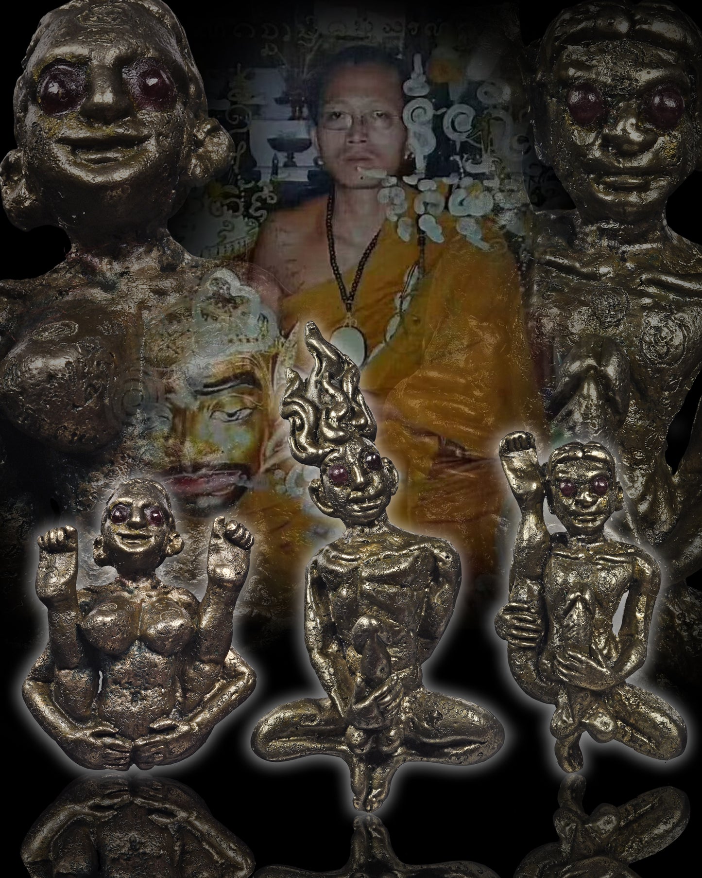 阿赞奥 · 创世三件套（纯银满刻符）