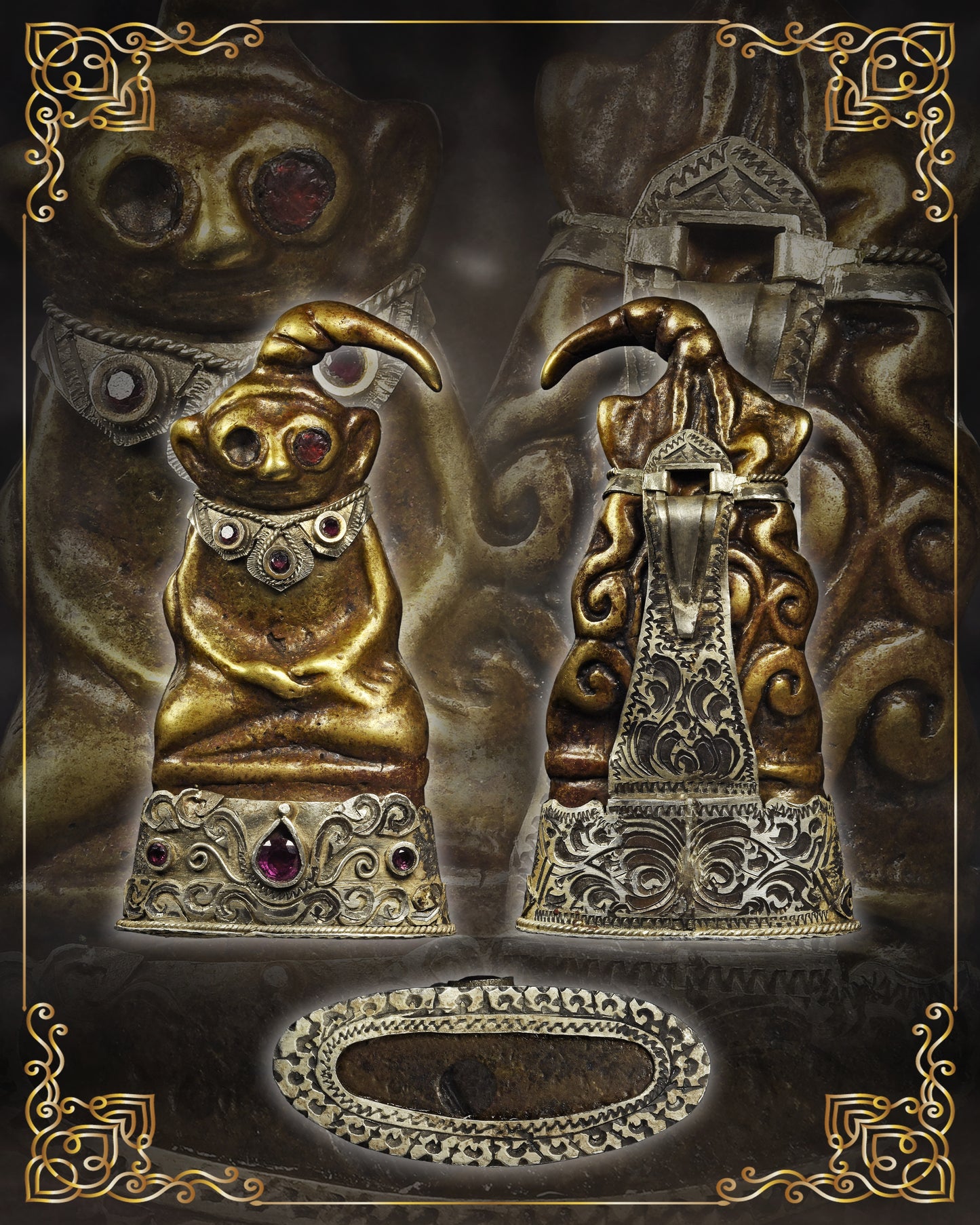 古代高棉青蛙拍婴(头发向左)